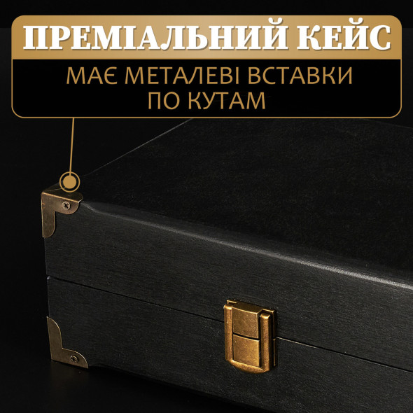 Набір шампурів в дерев'яному кейсі для пікніка "Grills G024H горіх" Світлий