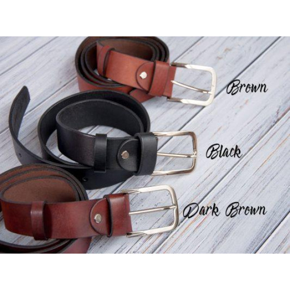 Ремінь чоловічий з натуральної шкіри ручної роботи з персональним гравіюванням