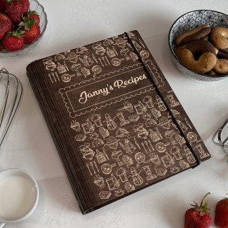 Дерев'яна Кулінарна Книга з індивідуальним гравіюванням Favorite recipes 4 від 