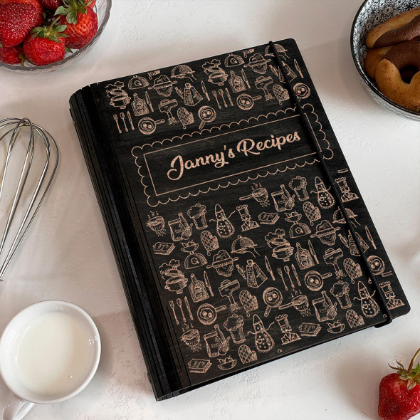 Дерев'яна Кулінарна Книга з індивідуальним гравіюванням Favorite recipes 4 від 