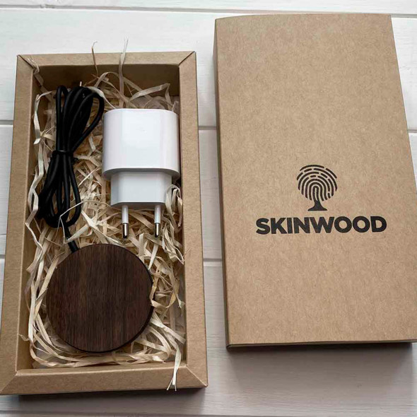 Бездротова дерев'янна зарядка  для телефона MagSafe Wood Charger FC-007
