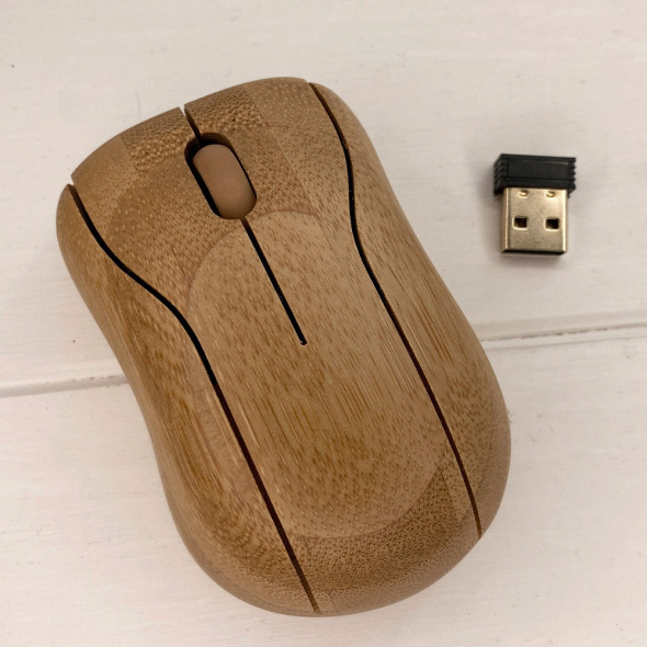 Дерев'яна бездротова настільна Bluetooth мишка для ПК та ноутбуків Mouse від 