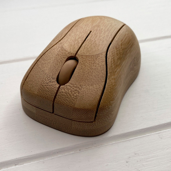 Дерев'яна бездротова настільна Bluetooth мишка для ПК та ноутбуків Mouse від 