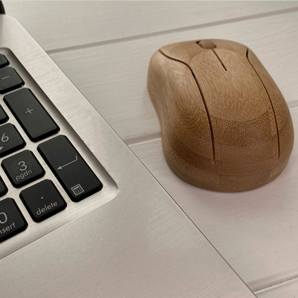 Дерев'яна бездротова настільна Bluetooth мишка для ПК та ноутбуків Mouse від 