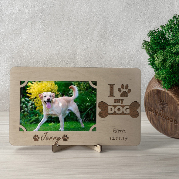 Фоторамка з дерева з індивідуальним лазерним гравіюванням My Dog від 
