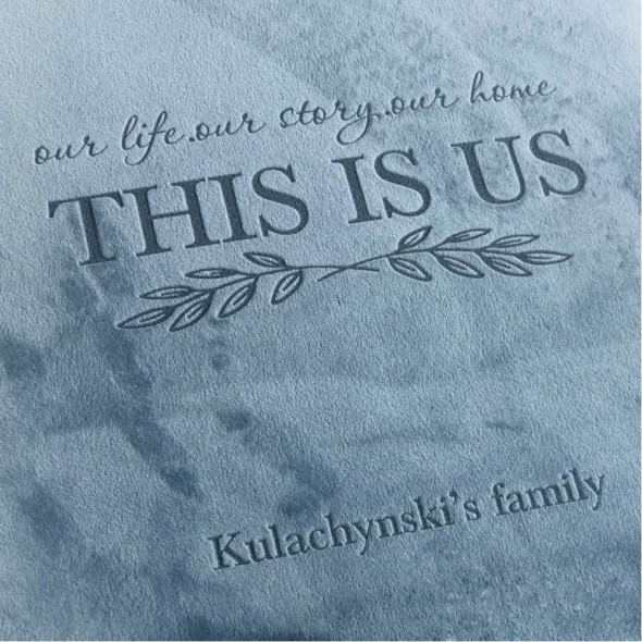 Сімейний фотоальбом з велюру "This is us" Синій 23х23 см RM04-05