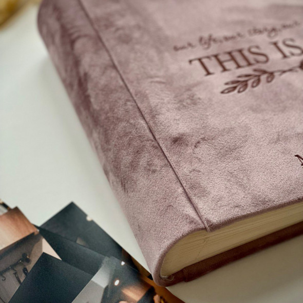 Сімейний фотоальбом з велюру "This is us" Синій 23х23 см RM04-05