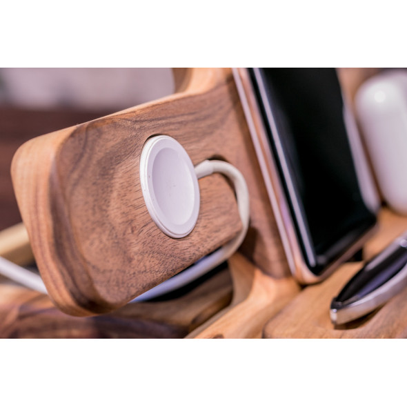 Підставка-органайзер із дерева для гаджетів Apple iPhone «Слайдер iWatch»