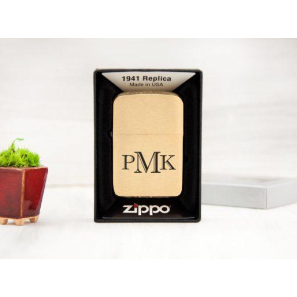 Запальничка Zippo original з безкоштовним гравіюванням, подарунок на 14 жовтня в подарунковій дерев'яній коробці