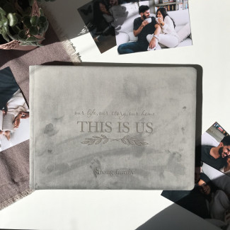 Альбом для вклеювання фото з велюру "This is us" Сірий 31х23 см RM04-14