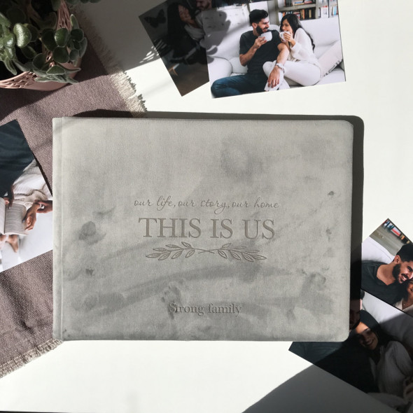 Альбом для вклеювання фото з велюру "This is us" Сірий 31х23 см RM04-14
