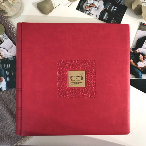 Подарунковий фотоальбом з екошкіри "Family Stories" Зелений 33х33 см RM05-06