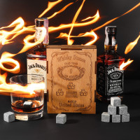 Подарунковий набір каменів для віскі на 9 шт. в дерев'яній коробці "Whisky Stones"