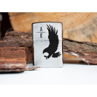 Запальничка хром Zippo з гравіюванням ініціалів на замовлення