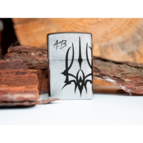 Хромова запальничка Zippo з гравіюванням ініціалів на замовлення