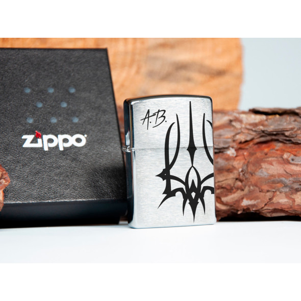 Хромова запальничка Zippo з гравіюванням ініціалів на замовлення