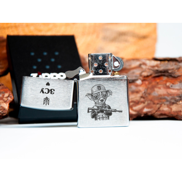 Запальничка Zippo з гравіюванням собаки
