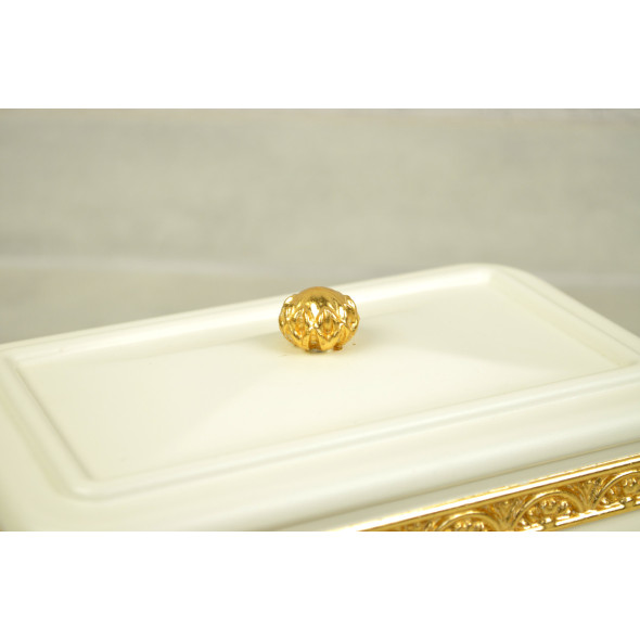 Шкатулка для прикрас з дерева з позолотою з деревини вільхи «Gold & white»