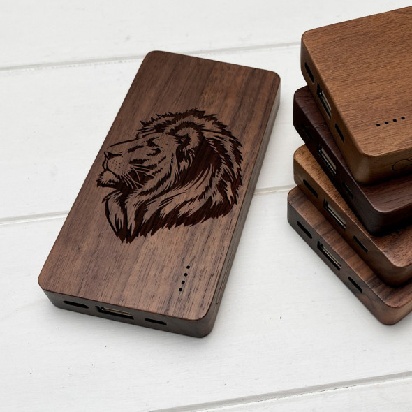 Powerbank Зовнішній акумулятор із дерева з гравіюванням 