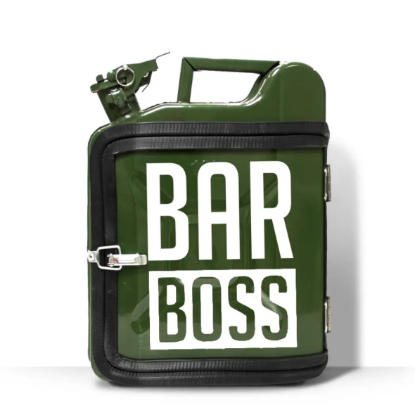 Оригінальний подарунок чоловікові каністра-бар 10 л. з принтом "Bar Boss" 