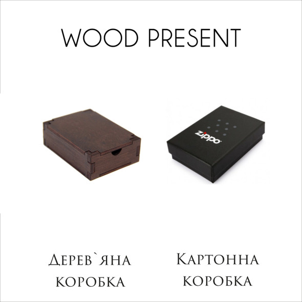 Чорна оригінальна Zippo з написом 