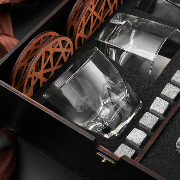 Оригінальні келихи для віскі та графином Luminarc Sterling | Келихи 300 мл + Графин 500 мл