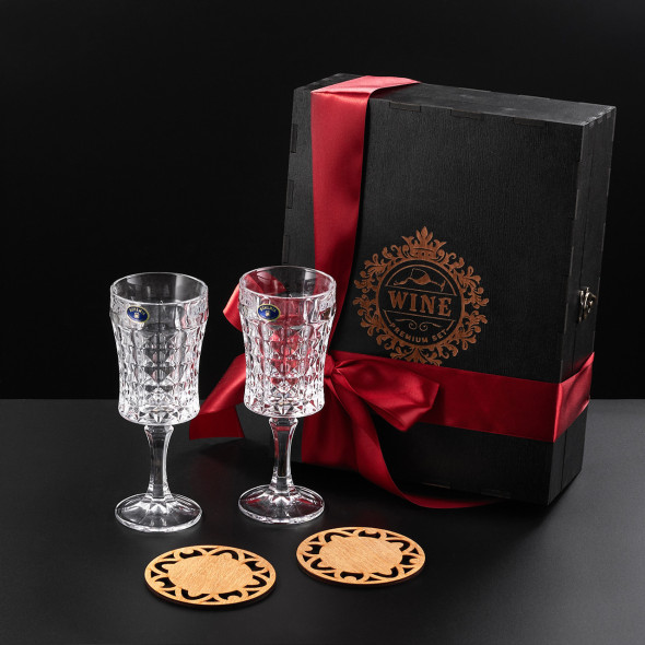 Набір келихів для вина кришталь 2 шт. "Bohemia Diamond" 200 мл