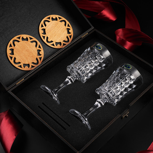Набір келихів для вина кришталь 2 шт. "Bohemia Diamond" 200 мл