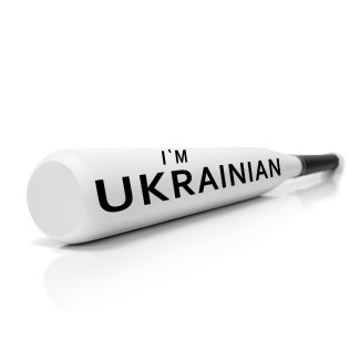 Біта для самооборони дерев'яна з патріотичними написами «I'm Ukrainian» | 75 см | 800 г