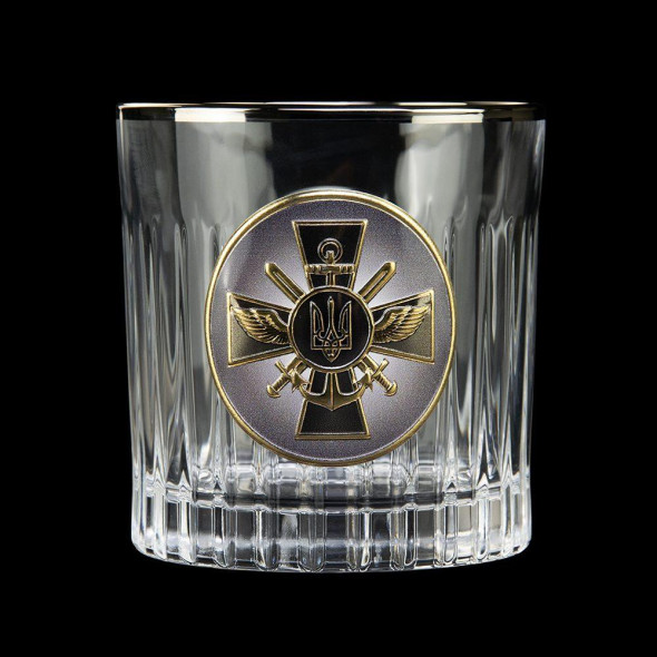 Келихи кришталь зі сріблом "Генштаб" з графином, 6 келихів, Boss Crystal
