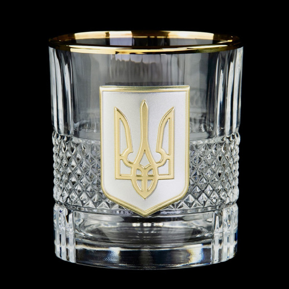 Набір для віскі BOSS CRYSTAL "Тризуб" бокалів, з позолотою, кришталь, захисний лак | Подарунок шефу