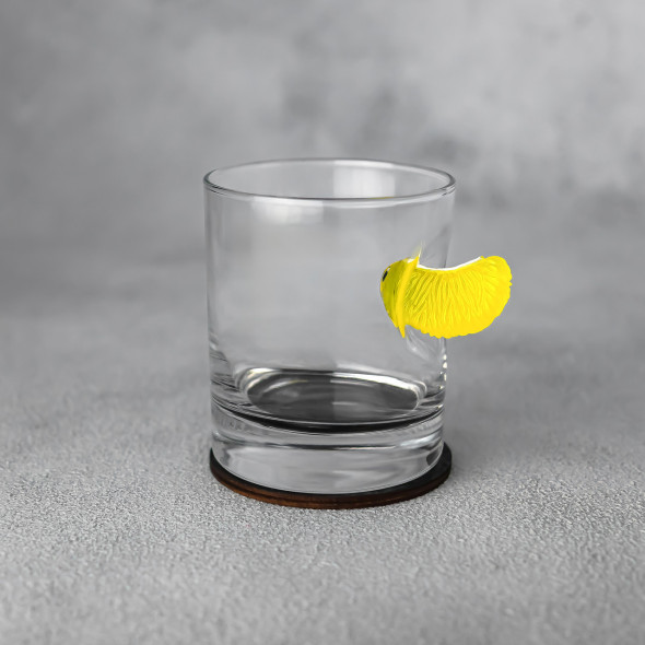 Набір келихів для віскі в дерев'яний ящик зі вставками мандарин на подарунок подрузі, куме, мамі