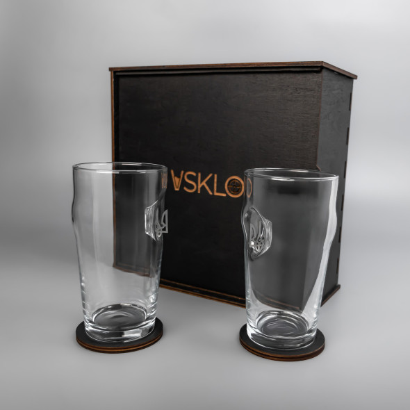 Пивні келихи з гербами 500 мл, Ручна робота | Подарунок військовому ЗСУ на День Народження