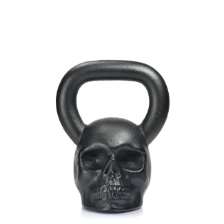 Дизайнерська спортивна гиря Skull 16 кг Чорна на подарунок спортсмену