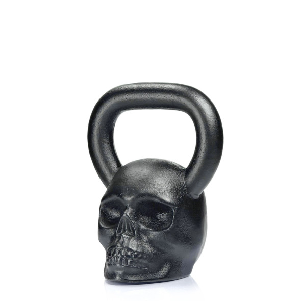 Дизайнерська спортивна гиря Skull 16 кг Чорна на подарунок спортсмену