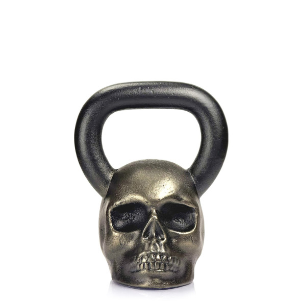 Дизайнерська спортивна гиря "Skull" Бронзовий 16 кг | Подарунок хлопцю для тренування