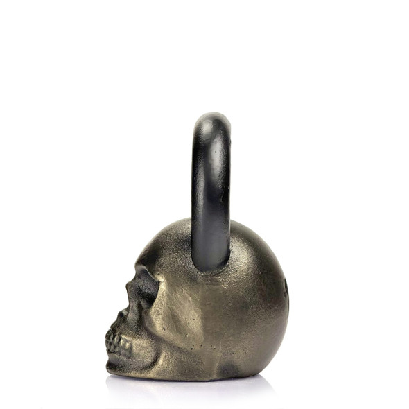 Дизайнерська спортивна гиря "Skull" Бронзовий 16 кг | Подарунок хлопцю для тренування