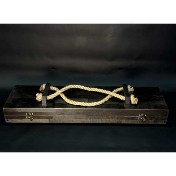 Подарунковий набір шампурів Nb Art "Козаки" з ножем та вилкою в дерев'яному кейсі 8 предметів