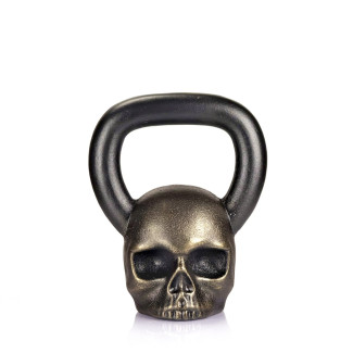 Дизайнерська спортивна гиря "Skull" бронзовий 12 кг | Оригінальний подарунок хлопцю для тренування
