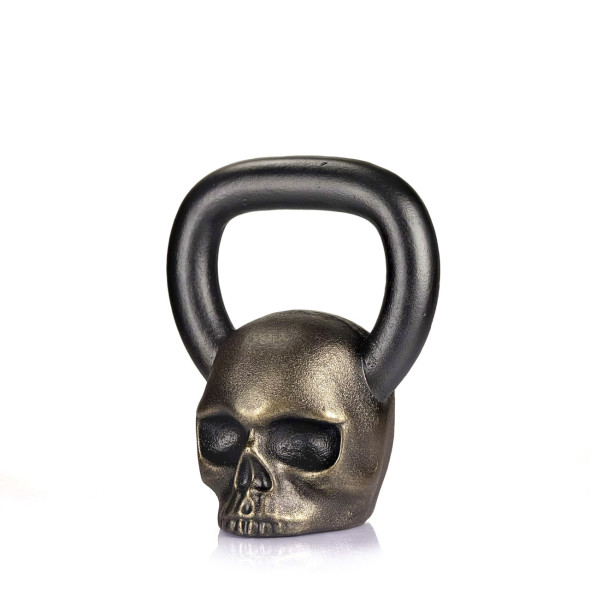 Дизайнерська спортивна гиря "Skull" бронзовий 12 кг | Оригінальний подарунок хлопцю для тренування