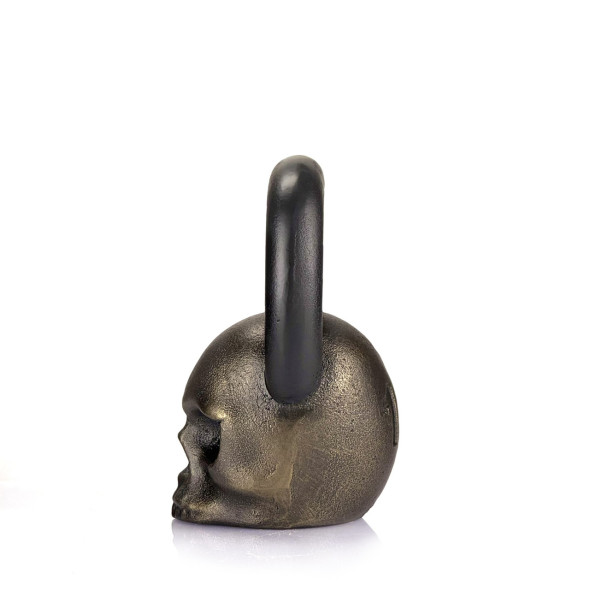 Дизайнерська спортивна гиря "Skull" бронзовий 12 кг | Оригінальний подарунок хлопцю для тренування