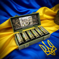 Символічний набір чарок з гільз — 6 штук, кожна збережена як трофей
