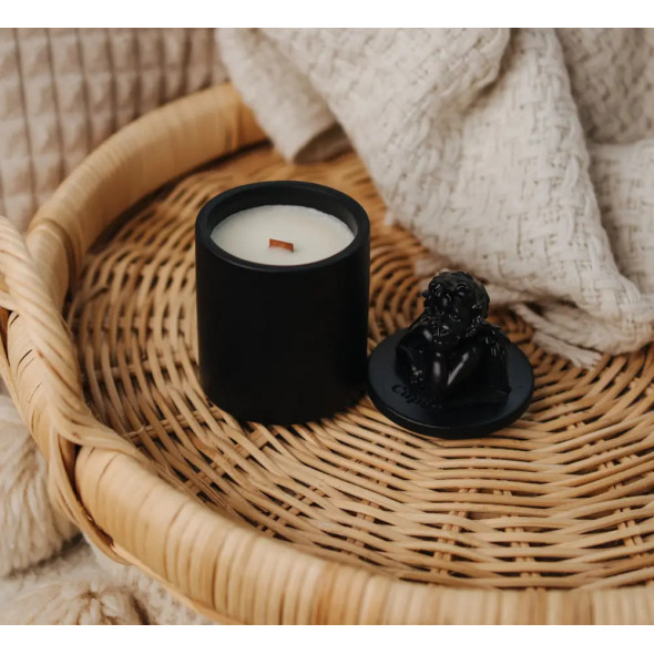 Аромасвічка CUPID SANTAL BLACK 100% WOOD WAX 165g 35h