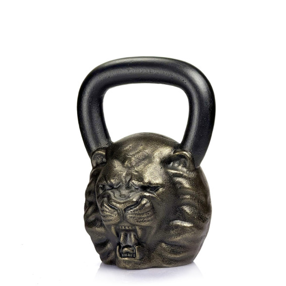 Дизайнерська спортивна гиря чавунна лита Lion Бронзовий 24 кг | Подарунок тренеру