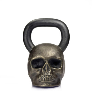 Дизайнерська спортивна гиря чавунна Skull Бронзовий 24 кг | Подарунок хлопцю