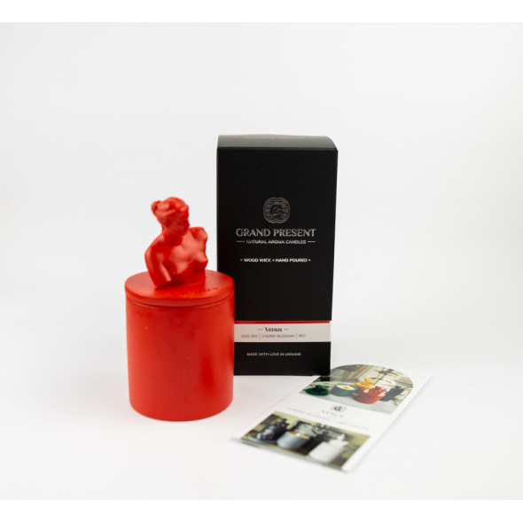 Аромасвічка VENUS CHERRY BLOSSOM RED 100% WOOD WAX 165g 35h