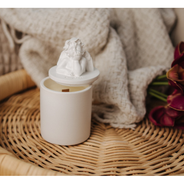 Аромасвічка CUPID SANTAL WHITE 100% WOOD WAX 165g 35h