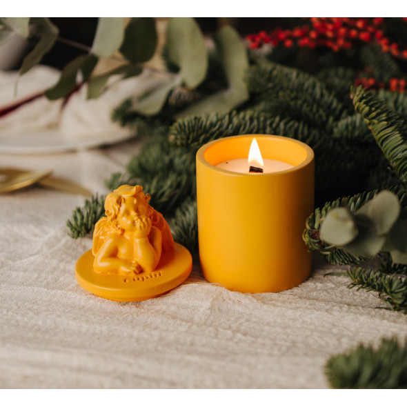 Аромасвічка CUPID SANTAL YELLOW 100% WOOD WAX 165g 35h