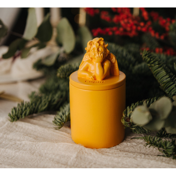 Аромасвічка CUPID SANTAL YELLOW 100% WOOD WAX 165g 35h