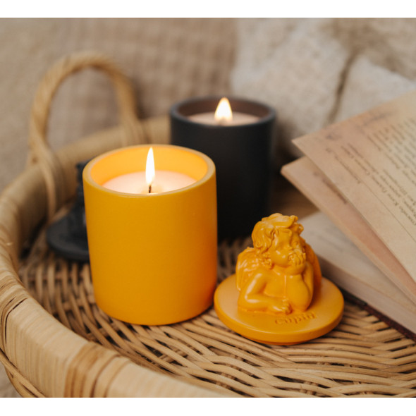 Аромасвічка CUPID SANTAL YELLOW 100% WOOD WAX 165g 35h